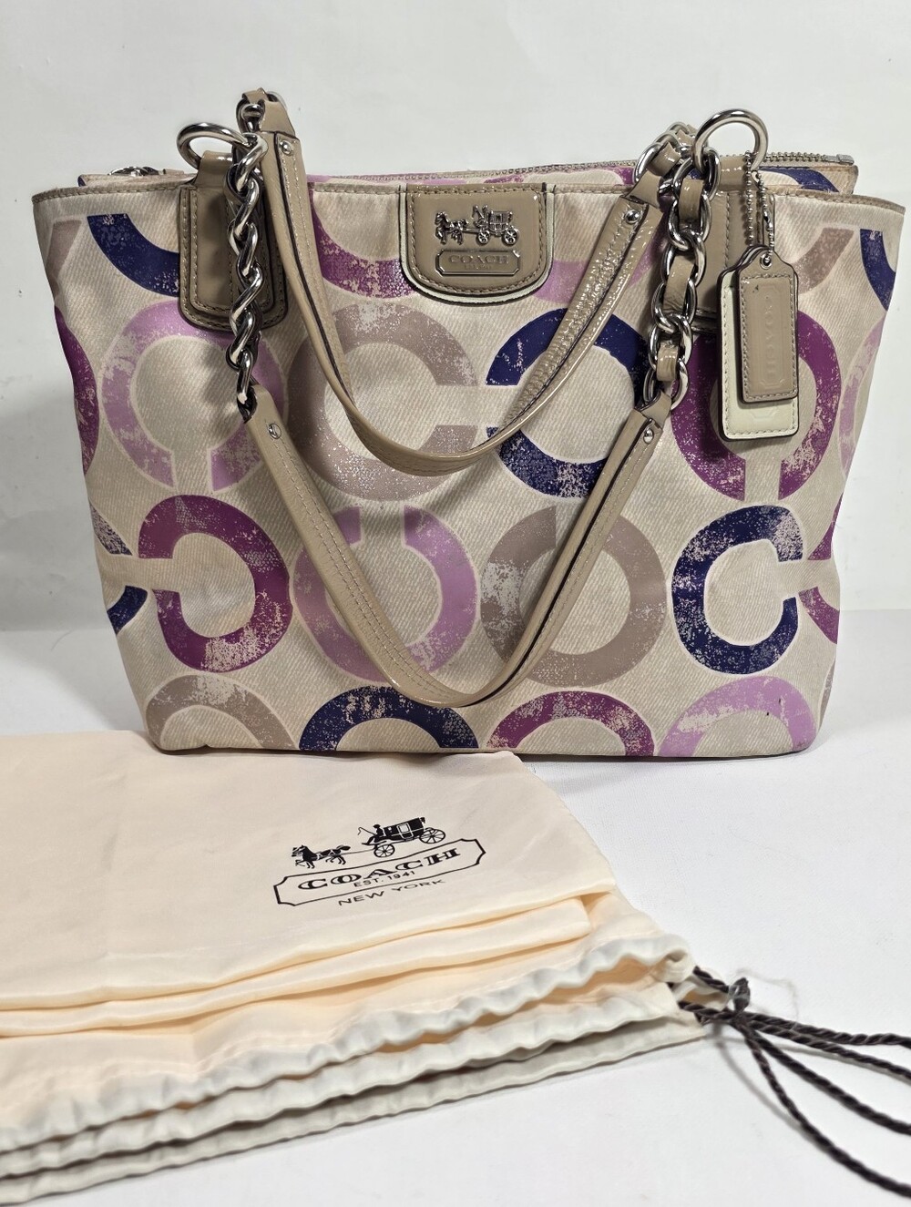 Coach Madison Metallic Gesso Op Art Tote Bag  22286